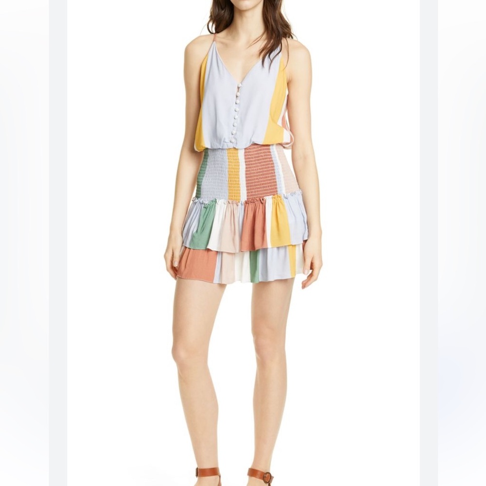 Dolan Multicolor Striped Smocked Mini Dress 🆕